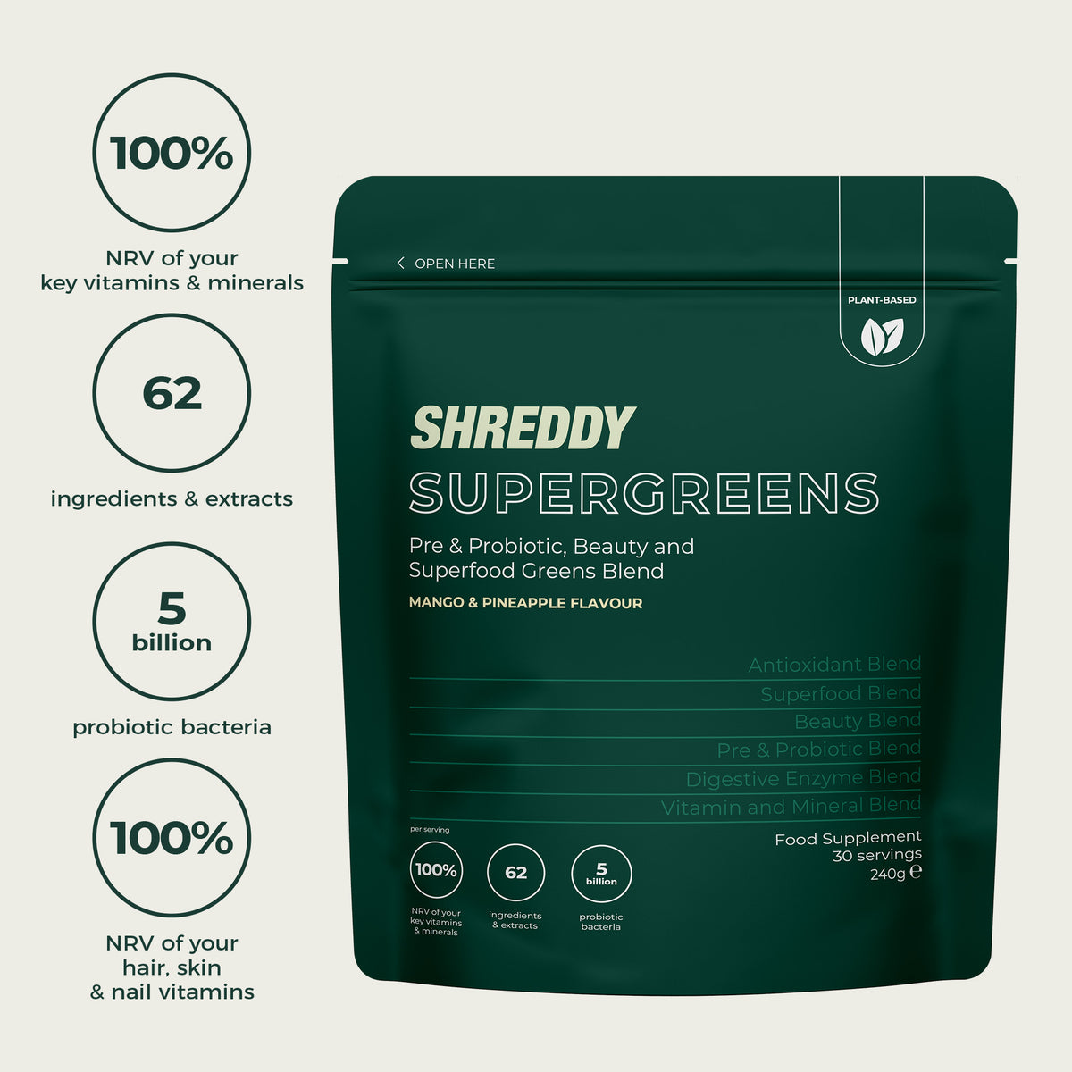 SUPERGREENS Mango & Pineapple
