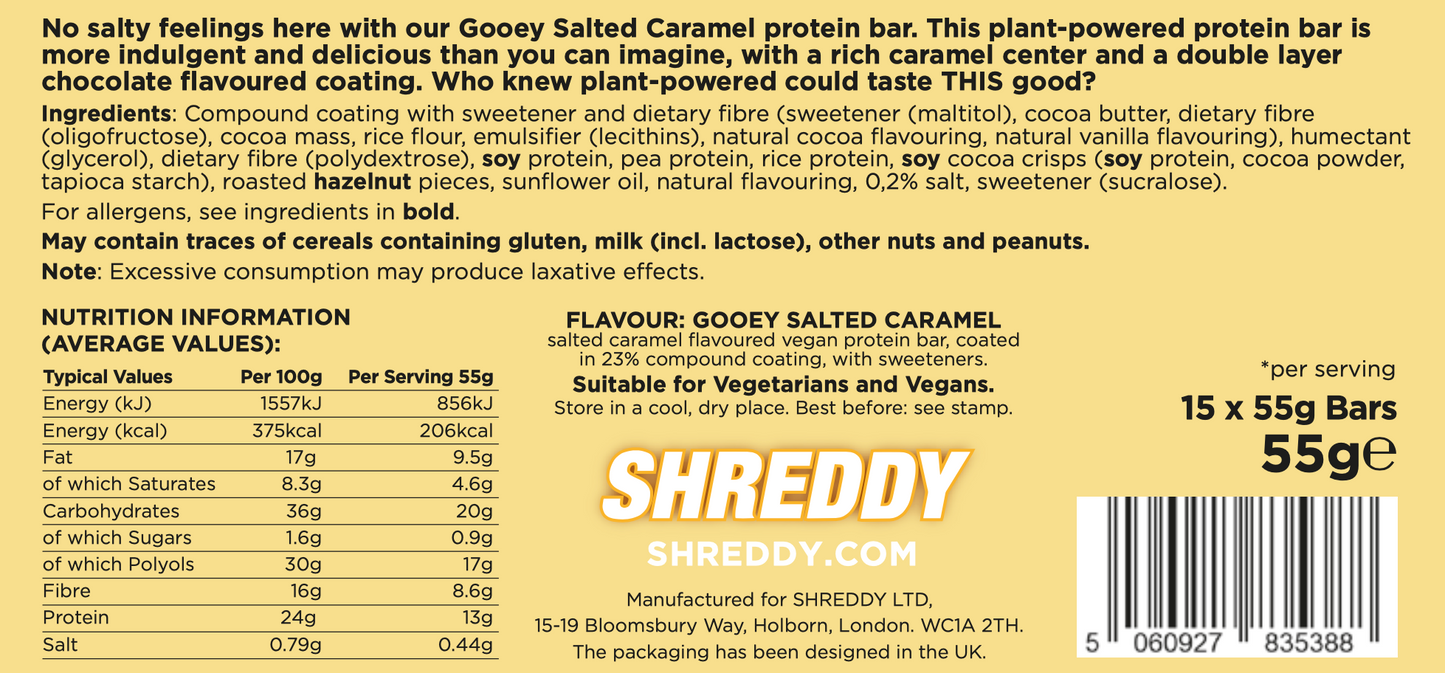 Gooey Salted Caramel SHREDDER Protein Bar - 15 Pack
